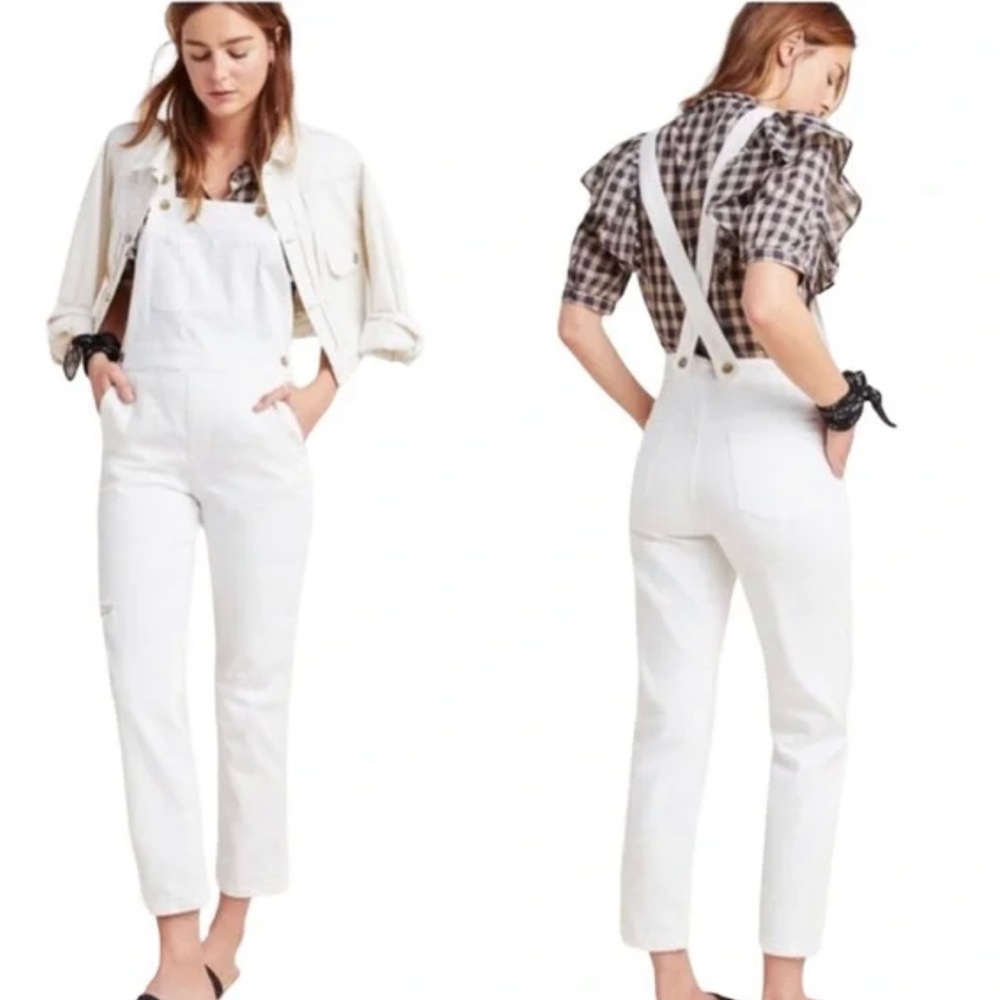 White Denim Anthropologie Overalls